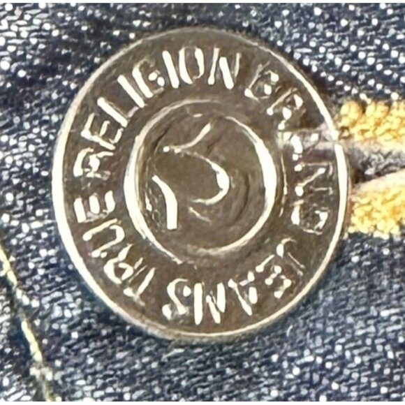 True Religion Mens Jeans Straight QT Green Combo Chestnut Path Denim Size 38x28 - Picture 7 of 16